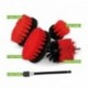 Premium Drill Brush For Professional Cleaning 5pcs.- Stiff, Red, 13 cm