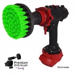 Premium Drill Brush For Professional Cleaning - Medium, Green, 10 cm