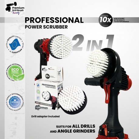 IKRA Mogatec Profesionalus valymo šepetys Premium Drill Brush 2 in 1- ypač minkštas, baltas, 10 cm – 3 nuotrauka