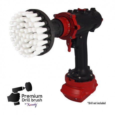 IKRA Mogatec Profesionalus valymo šepetys Premium Drill Brush – ypač minkštas, baltas, 10 cm