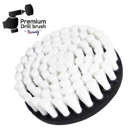 Profesionalus valymo šepetys Premium Drill Brush - ypač minkštas, baltas, 13 cm - Image 2