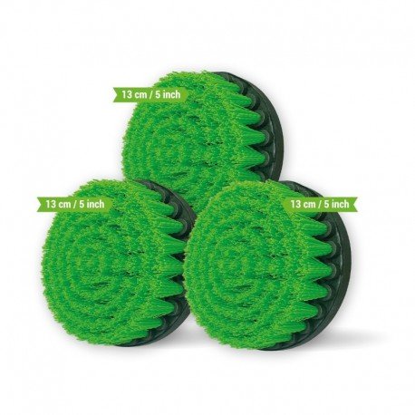Profesionalus valymo šepetys Premium Drill Brush 3vnt. - vidutiniškai kietas, žalias, 13 cm - Image 3