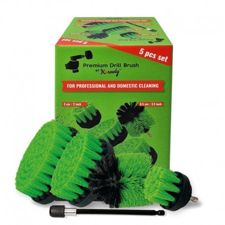 Profesionalus valymo šepetys Premium Drill Brush 5vnt. - vidutiniškai kietas, žalias, 13 cm - Image 3