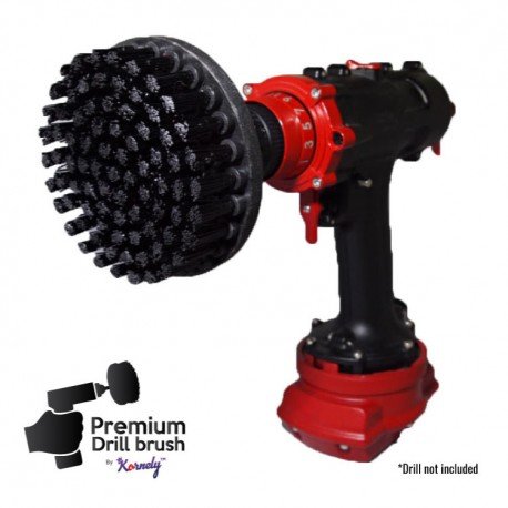 IKRA Mogatec Profesionalus valymo šepetys Premium Drill Brush – ypač kietas, juodas, 13 cm