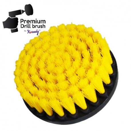 IKRA Mogatec Profesionalūs valymo šepečiai Premium Drill Brush 3vnt. – vidutiniškai minkštas, geltonas, 13 cm – 3 nuotrauka