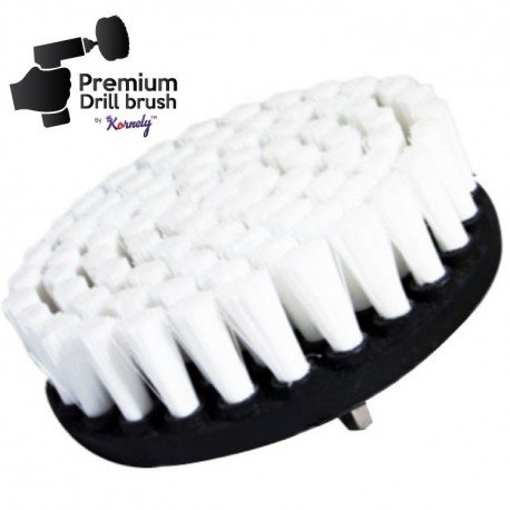 Profesionalus valymo šepetys Premium Drill Brush - ypač minkštas, baltas, 13 cm
