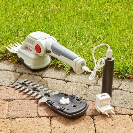 IKRA Mogatec Ikra akumuliatorinės žolės ir krūmų genėjimo žirklės 3,6 V, 80 / 160 mm peiliai, IGBS 3.6 USB – 2 nuotrauka