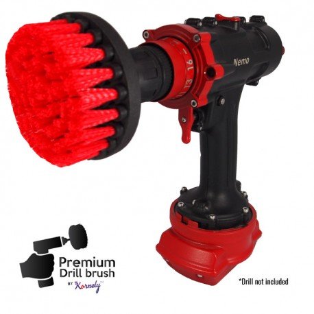 IKRA Mogatec Profesionalus valymo šepetys Premium Drill Brush – kietas, raudonas, 10 cm