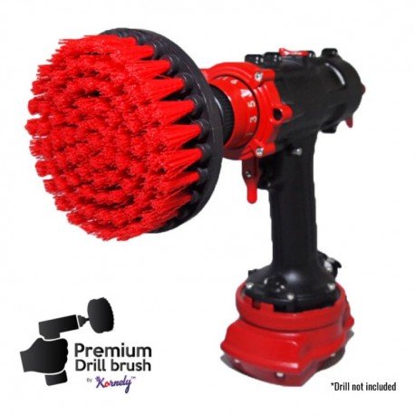 IKRA Mogatec Profesionalus valymo šepetys Premium Drill Brush – kietas, raudonas, 13 cm