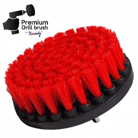 IKRA Mogatec Profesionalus valymo šepetys Premium Drill Brush – kietas, raudonas, 13 cm – 2 nuotrauka