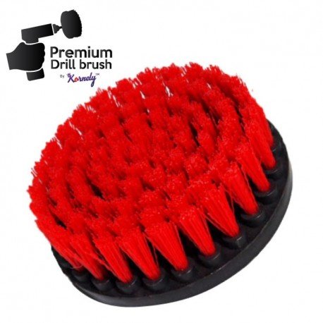 IKRA Mogatec Profesionalus valymo šepetys Premium Drill Brush – kietas, raudonas, 13 cm – 3 nuotrauka