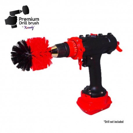 IKRA Mogatec Profesionalus valymo šepetys Premium Drill Brush – kietas, raudonas, Original