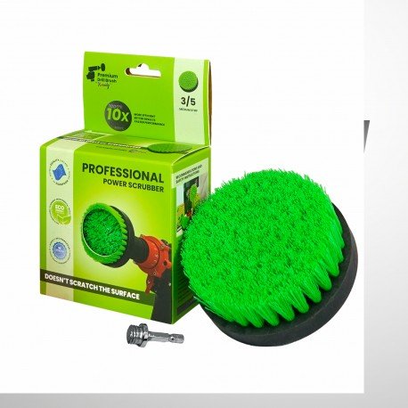 IKRA Mogatec Profesionalus valymo šepetys Premium Drill Brush 2 in 1 – vidutiniškai kietas, žalias, 10 cm – 2 nuotrauka