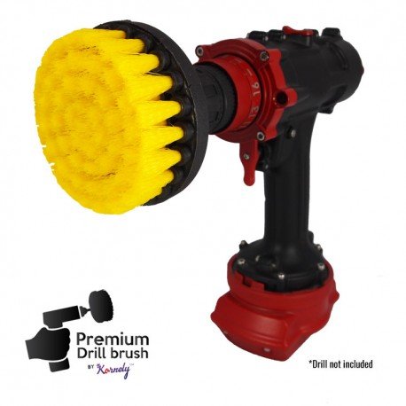 IKRA Mogatec Profesionalus valymo šepetys Premium Drill Brush – vidutiniškai minkštas, geltonas, 10 cm