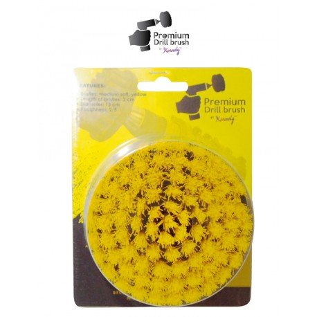 IKRA Mogatec Profesionalus valymo šepetys Premium Drill Brush – vidutiniškai minkštas, geltonas, 10 cm – 3 nuotrauka