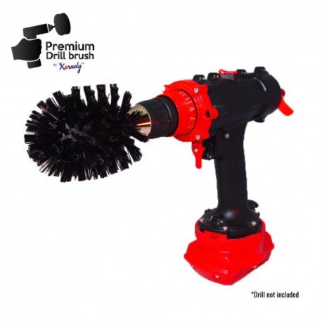 IKRA Mogatec Profesionalus valymo šepetys Premium Drill Brush – ypač kietas, juodas, Original