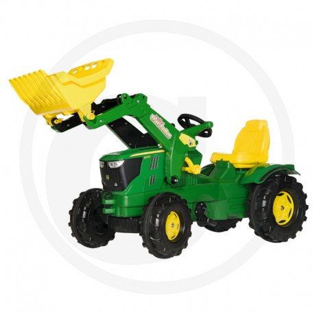 Rolly Toys John Deere 6210 R su frontaliniu krautuvu
